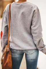 Round Neck Dog Paw Casual Sweatshirt