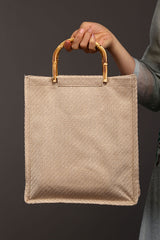Boho Bag, Linen Jute Basket Bag, Mango