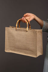 Boho Bag, Linen Jute Basket Bag, Mango