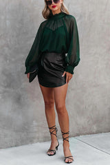 Glimpse of Glam Sheer Ruffle Blouse