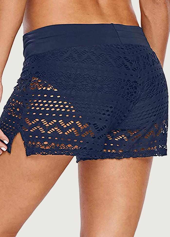 Lace Solid Color Swim Shorts