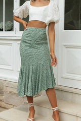 Boho Skirt, Hippie Skirts, Midi Skirt, Green Garden
