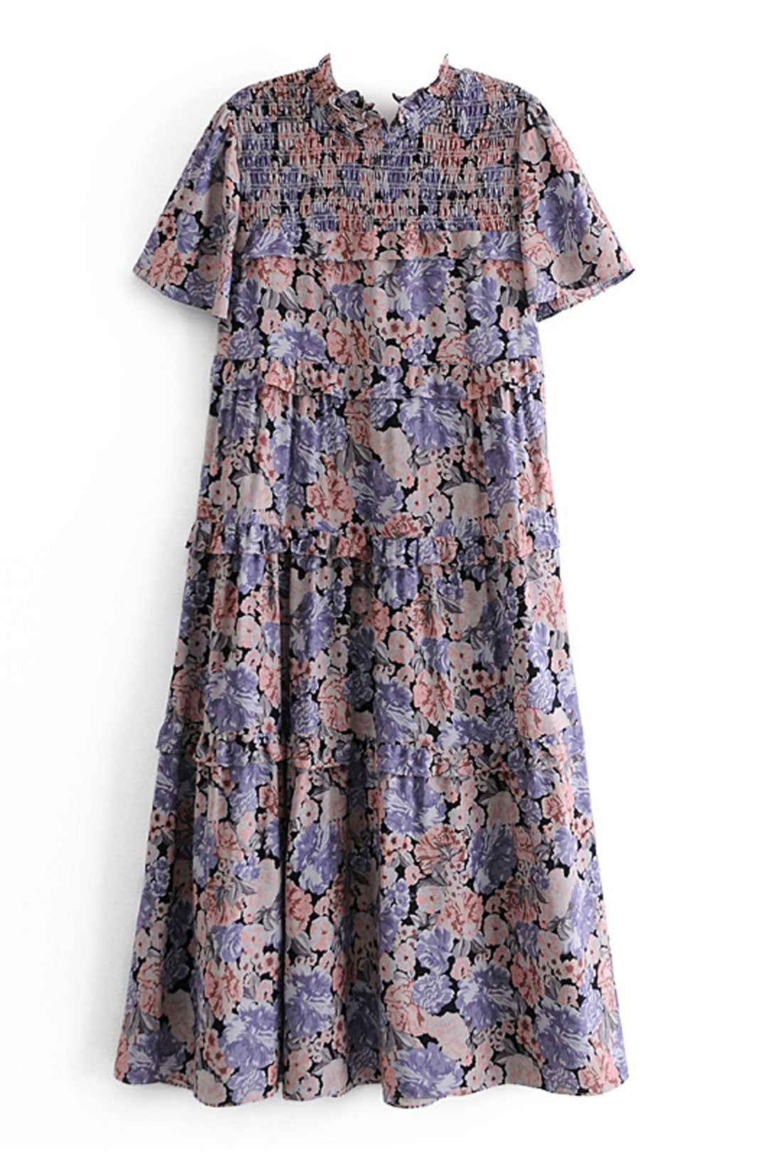 Boho Midi Dress,  Purple Starflower
