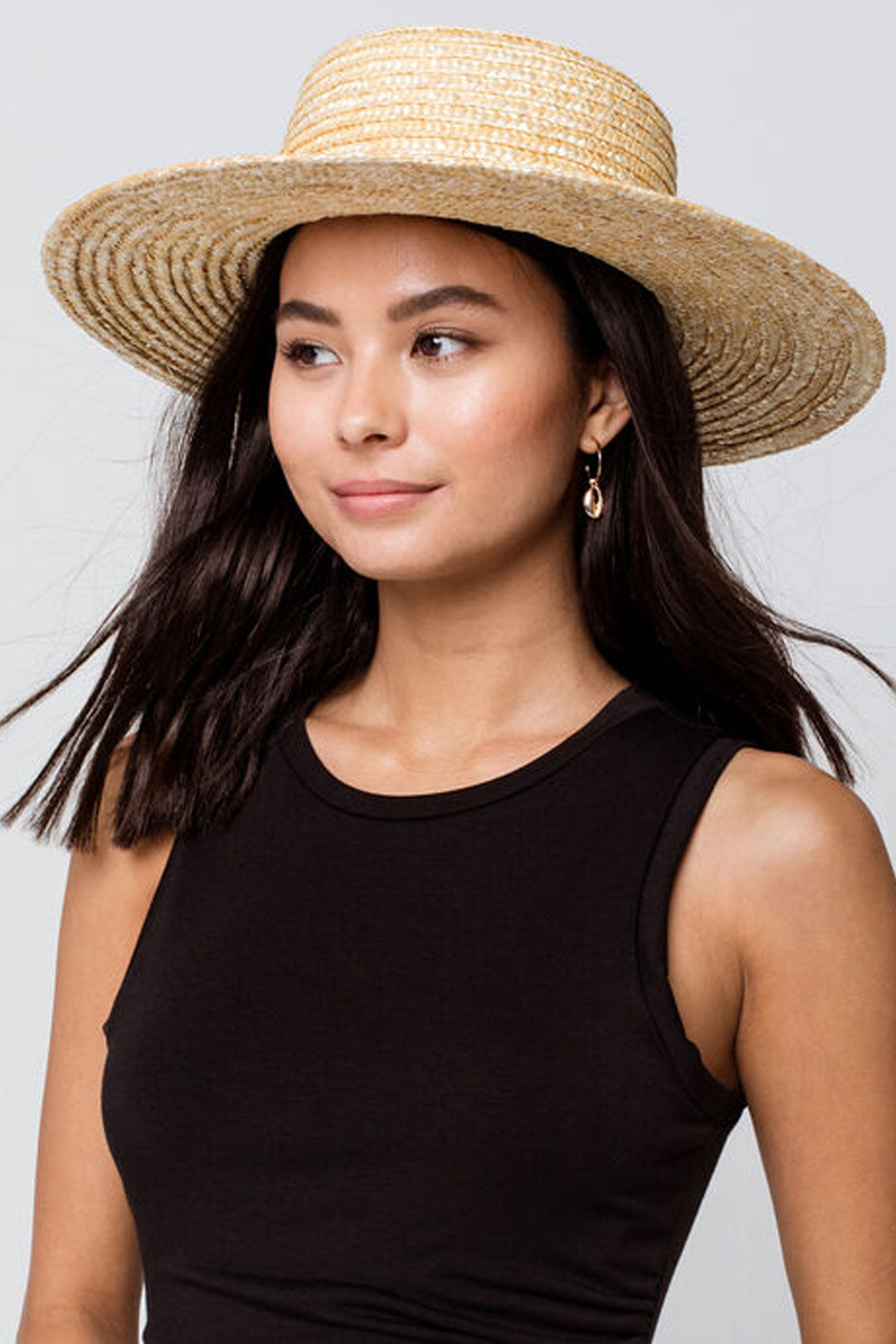 Boho Hat, Beach Sun Hat, Brim Straw Hat, Analia Peal Strap
