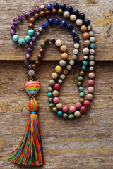 Boho Necklace, Mala Necklace, Seed Beads Rosary