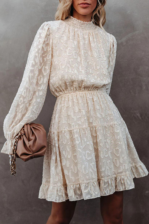 Desired Admired Elastic Waist Textured Mini Dress