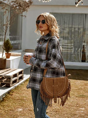 Wool Blends Vintage Loose Long-sleeved Coat