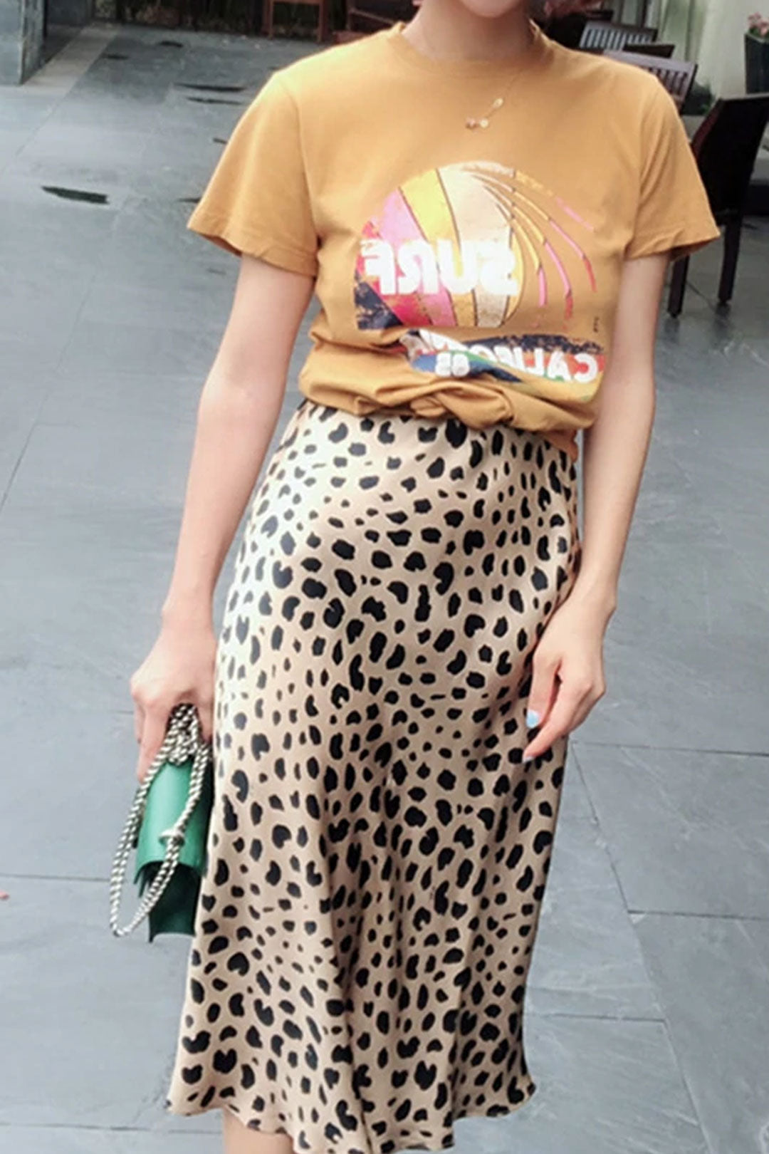 Boho Skirt, Hippie Skirts, Midi Skirt, Retro Satin Skirt, Paw Black White