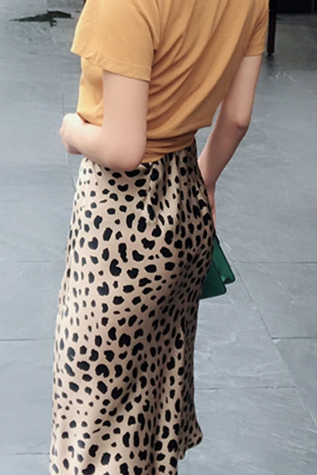 Boho Skirt, Hippie Skirts, Midi Skirt, Retro Satin Skirt, Paw Black White