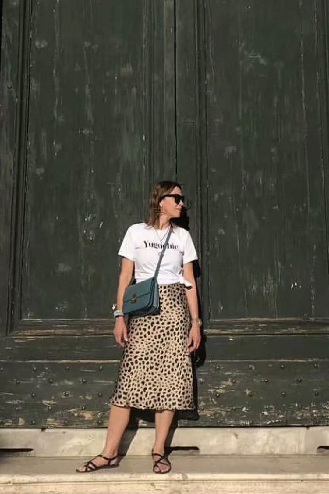 Boho Skirt, Hippie Skirts, Midi Skirt, Retro Satin Skirt, Paw Black White