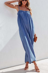True To You Denim Pocketed Wide Leg Jumpsuit
