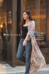 Boho Robe, Kimono Robe,  Beach Cover up, Sweet Vintage Pink Flower