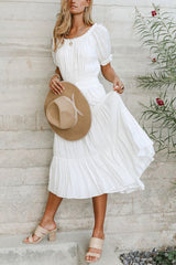 Smocked Tiered Midi Dress