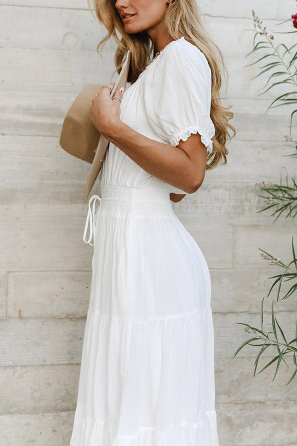 Smocked Tiered Midi Dress