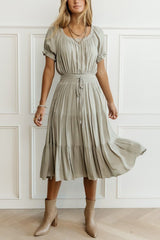 Smocked Tiered Midi Dress