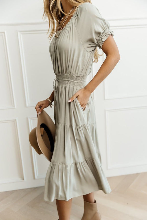 Smocked Tiered Midi Dress