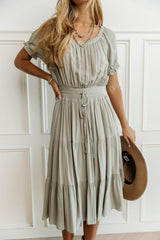 Smocked Tiered Midi Dress