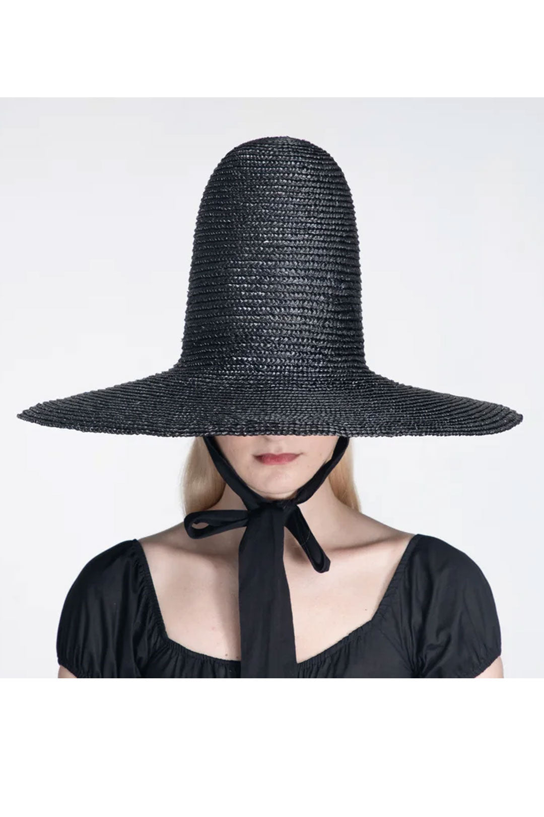 Boho Hat, Sun Beach Hat, Tall Crown Retro Hat, Black Ribbon