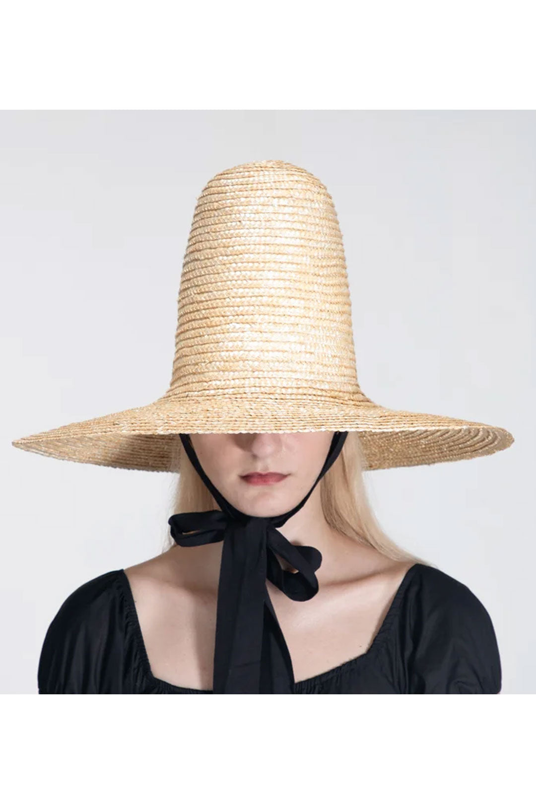Boho Hat, Sun Beach Hat, Tall Crown Retro Hat, Black Ribbon