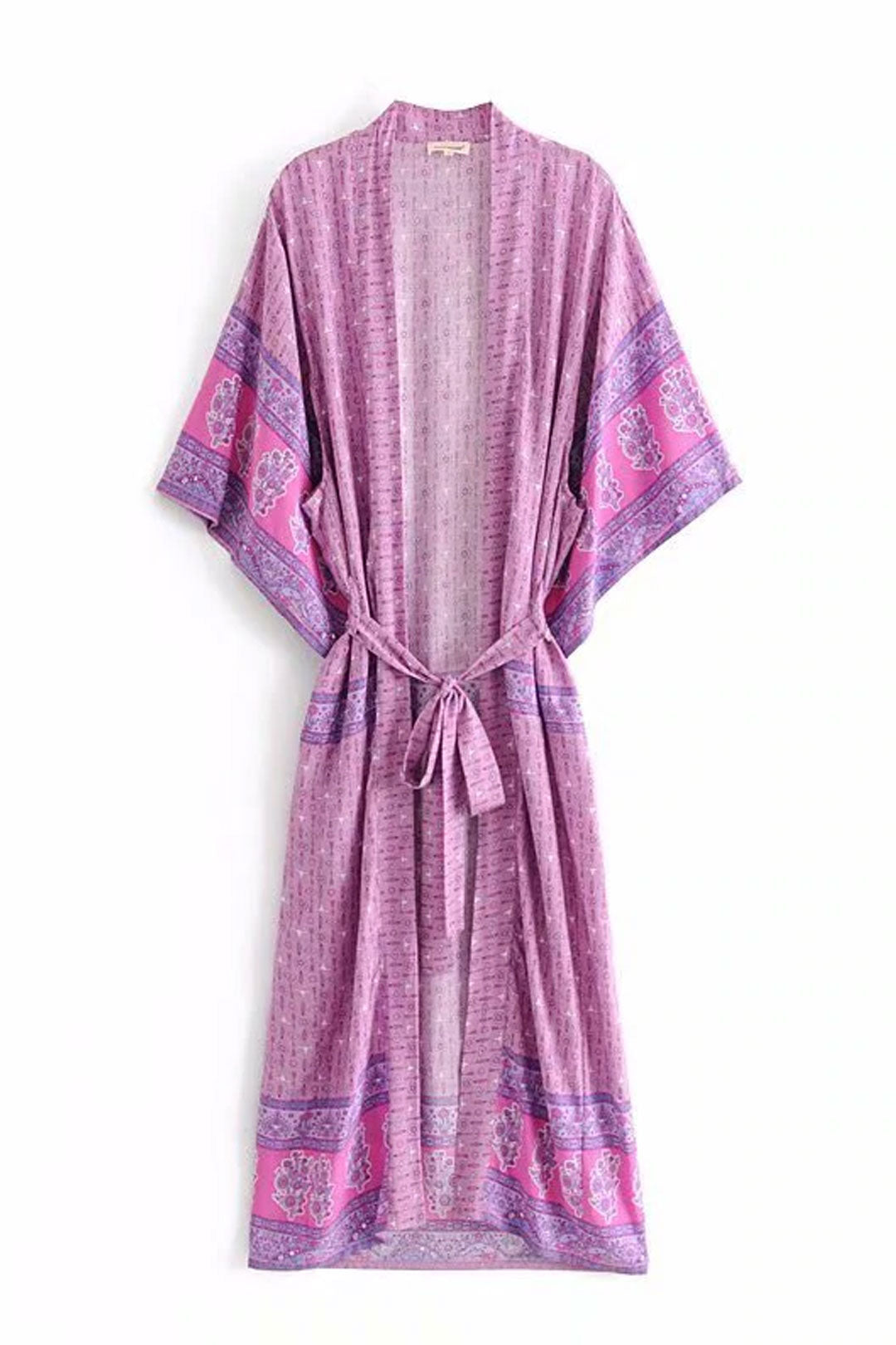 Boho Robe, Kimono Robe,  Beach Cover up,  Bohemian in Pink Purple Orchid
