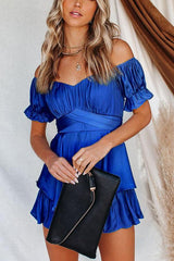 Margot Satin Off The Shoulder Romper