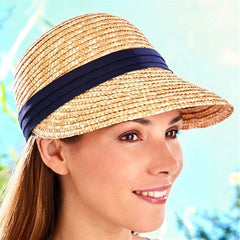 Boho Hat, Sun Hat, Beach Hat, Straw Hat, Baseball Cap, Black and White Ribbon