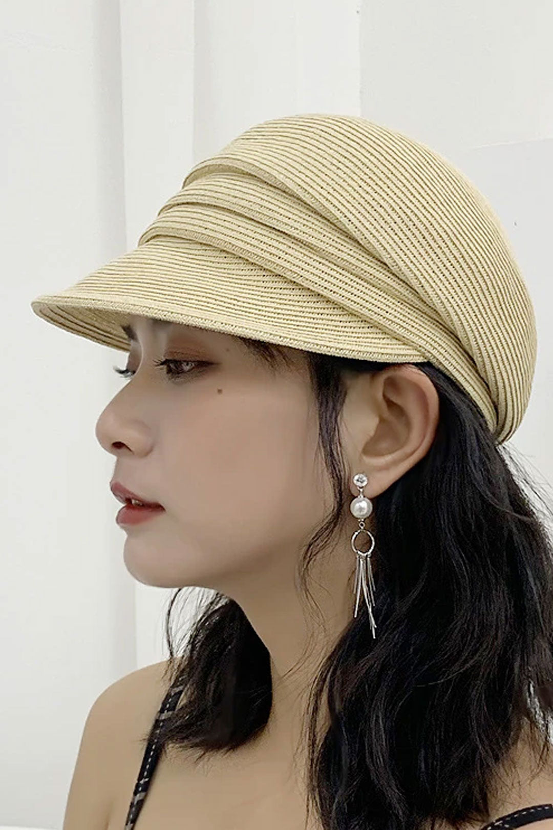 Boho Hat, Wool Sailor Cap, Manon in Black, Beige, and Ivory