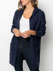 翻译0914 Pocket Side Slit Hooded Cardigan