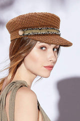 Boho Hat, Wool Sailor Cap, Juliet in Black, Beige and Ivory