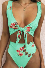 Print Knot Bikini Set