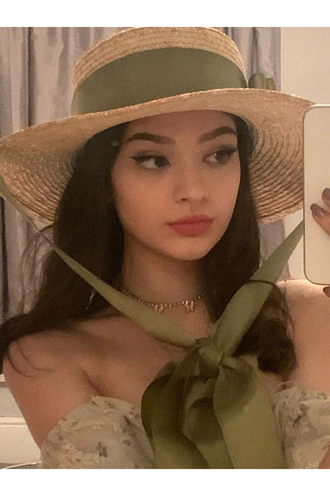 Boho Hat, Sun Hat, Beach Hat, Wide Brim Straw Hat,Green Ribbon