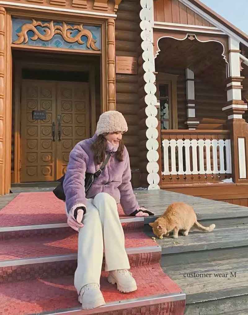 Boho Winter Coat, Fur Coat, Faux Fox Fur, Western Rabbit in Pink Lotus