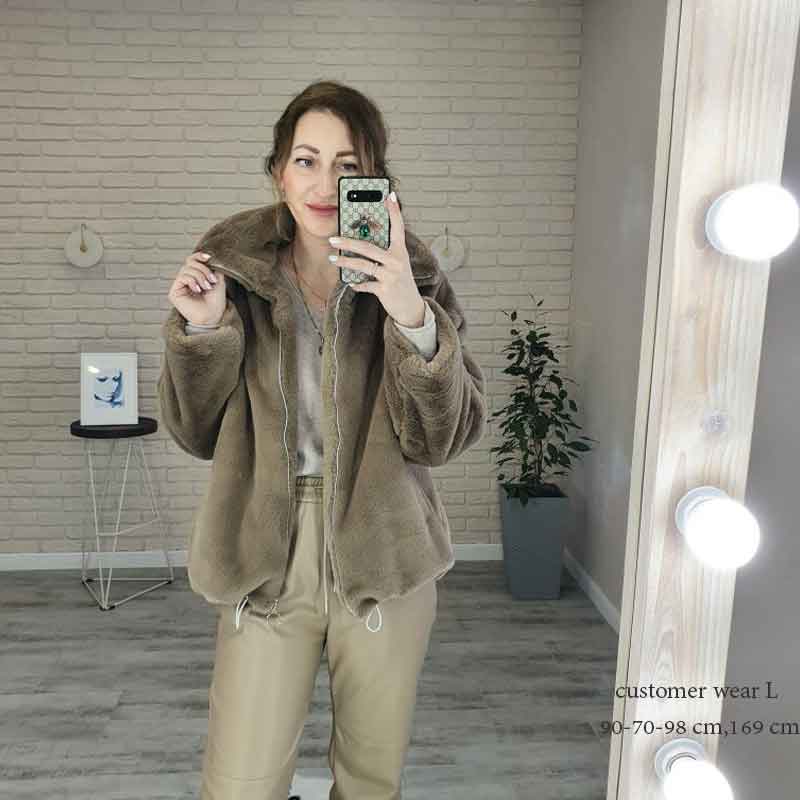 Boho Winter Coat, Fur Coat, Faux Fox Fur, Western Rabbit in khaki