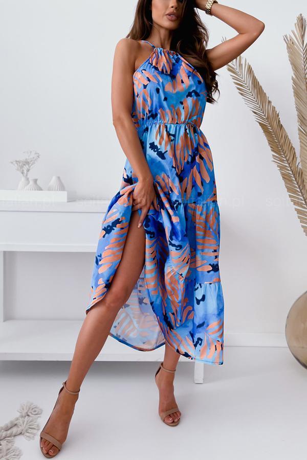 Travel Light Floral Halter Neck Midi Dress