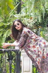 Boho Robe, Kimono Robe, Beach Cover up, Black White Flower Zebra