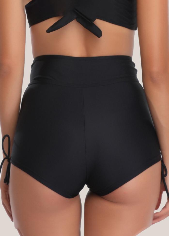 High Waist Solid Color Swim Shorts
