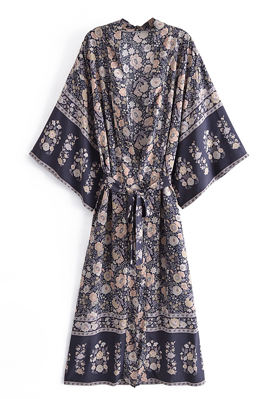 Boho Robe, Kimono Robe,  Beach Cover up, Flower Whisper