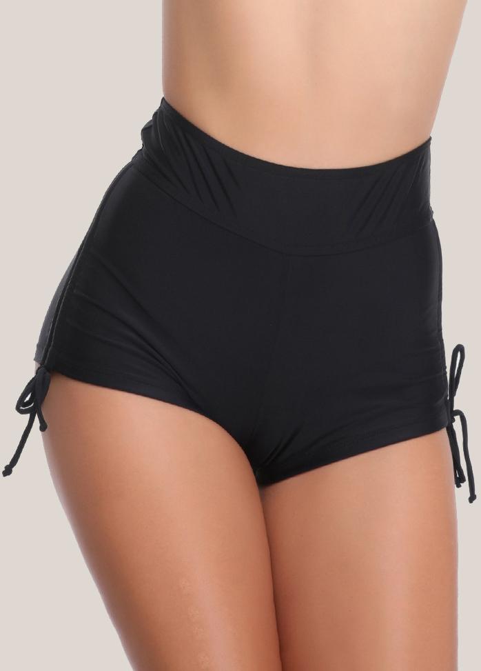 High Waist Solid Color Swim Shorts