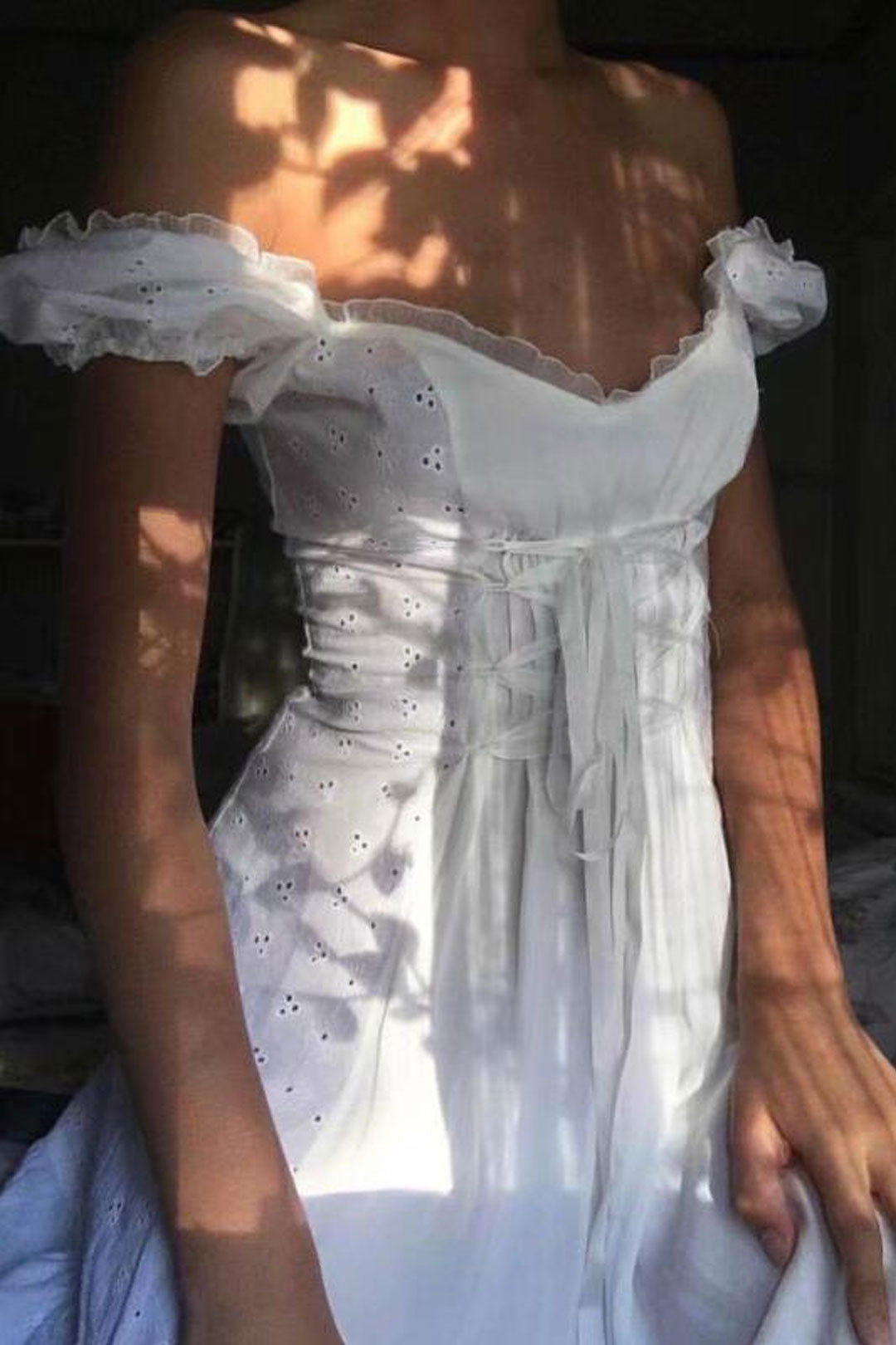 Boho Mini Dress Amelia in White