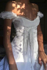 Boho Mini Dress Amelia in White