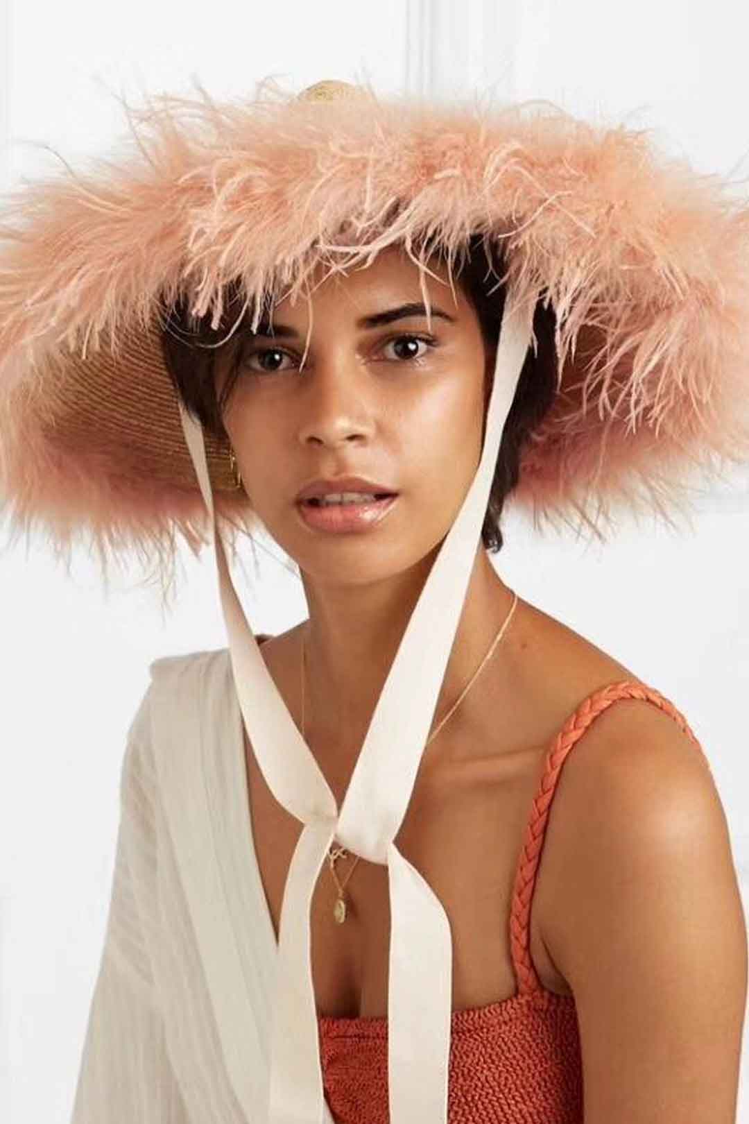 Boho Hat, Sun Beach Hat, Vintage Straw Hat with Feather Everly