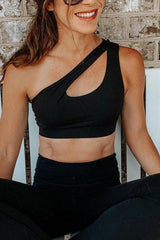Cut Out One Shoulder Sports Bra