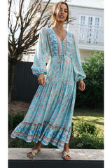Boho Maxi Dress, Gown, Vacation in  River Pink