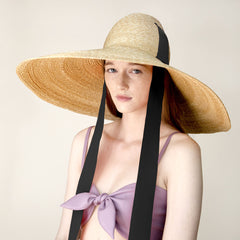 Boho Hat, Vintage Sun Hat, Retro Raffia Hat, Lucia in Beige