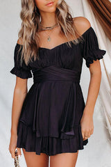 Margot Satin Off The Shoulder Romper