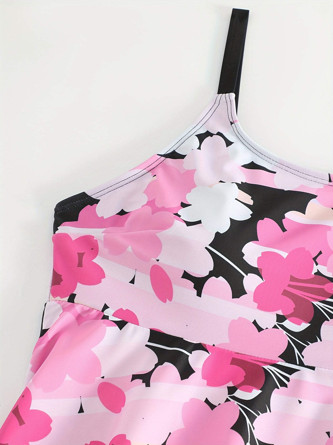Women's Plus Floral Print Tank Top & Shorts High Stretch Swimsuit