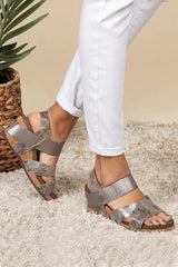 Open Toe Cut Out Wedge Sandals
