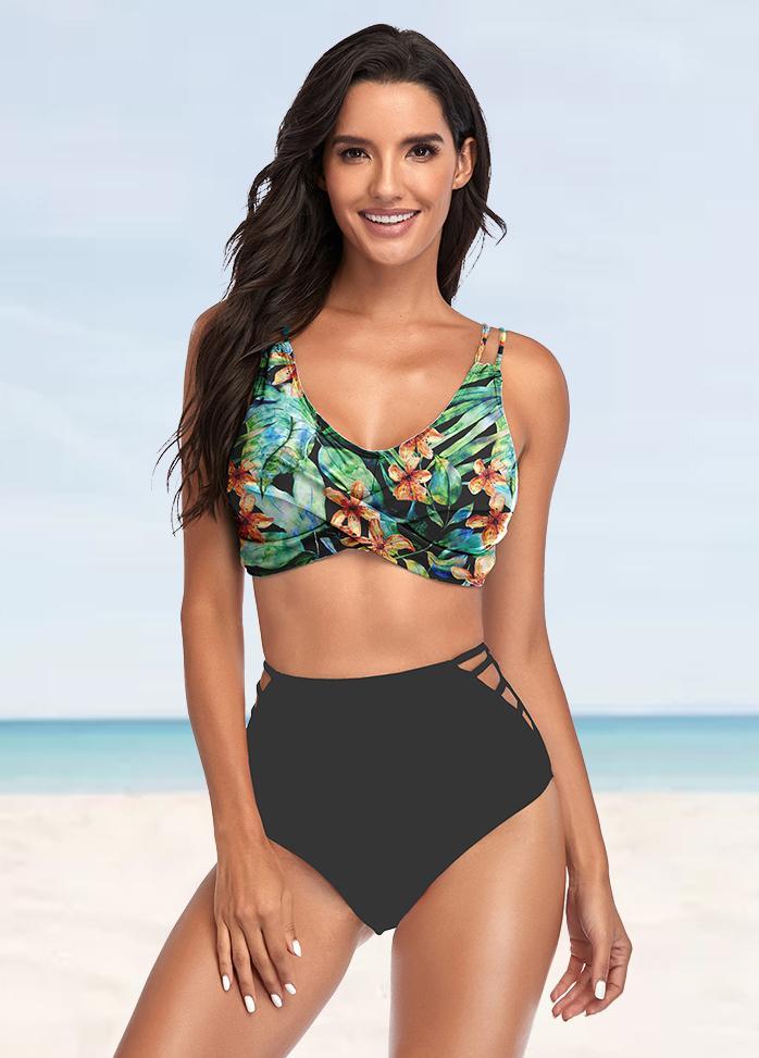 Double Straps Printed Bikini Set