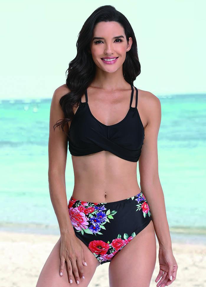 Double Straps Printed Bikini Set