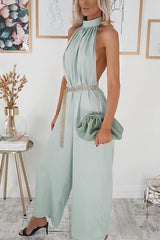 Halter Neck Backless Jumpsuits
